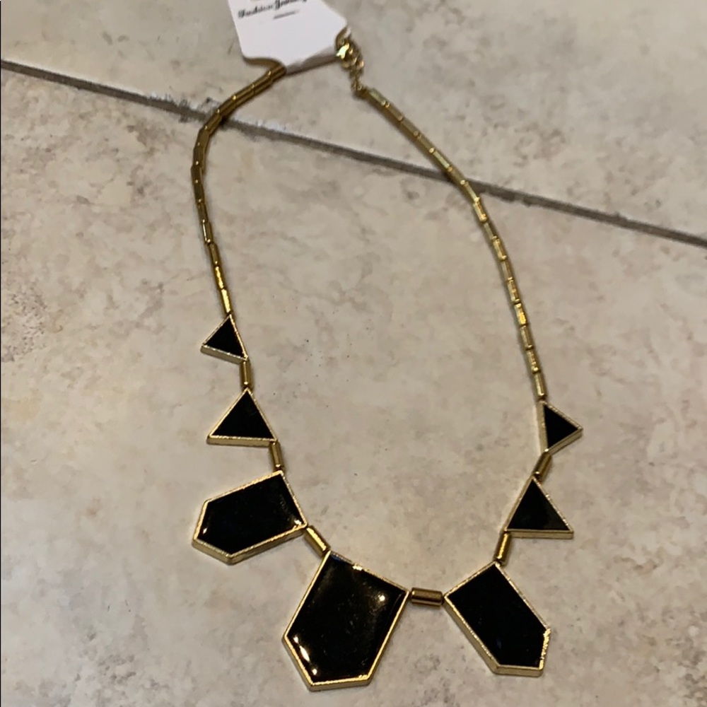 Black and gold geometric necklace